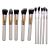 Lilyz 10pcs White with Black Brushes Set