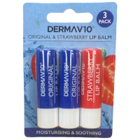 Dermav10 3pcs Original & Strawberry Lip Balm (PC1826)
