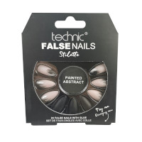 Technic False Nails - Stiletto, Painted Abstract (6pcs) (£1.54/each) (20133) T/Nail-17