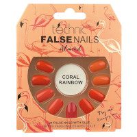 Technic False Nails - Almond Coral Rainbow (6pcs) (21149) (£1.53/each) T/NAIL- 27