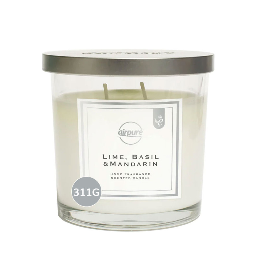 Airpure Lime Basil & Madarin Twin Wick Candle - 311g (5761)