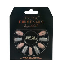 Technic False Nails - Squareletto, Nude Pink (6pcs) (29141) (£1.84/each) T/Nail-13