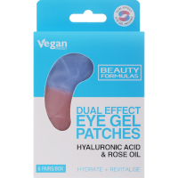 Beauty Formulas Hyaluronic Acid & Rose Oil Dual Effect Eye Gel Patches - 6 Pairs (3871) (88729)