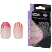 Royal 24 Glue-On Nails - X Marks The Dot (6pcs) (NNAI400) (£1.37/each) N/4