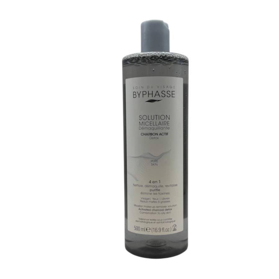 BYPHASSE Solution Micellaire Activated Charcoal Detox Make-Up Remover -500ml (4424)