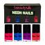 Beauty UK Neon Nail Polish Set (Magenta/Blue/Purple/Coral) R/418