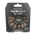 Technic False Nails - Squareletto, Metallic Bronze (6pcs) (£1.53/each) (20134) T/Nail-18