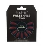 Technic False Nails - Stiletto, Matte Burgundy (6pcs) (29135) (£1.11/each) T/Nail-8